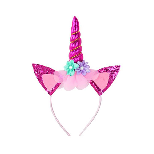 Unicorn haarband roze
