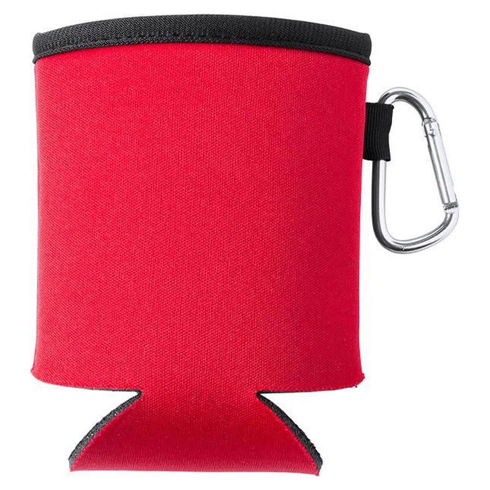 Blikjeskoeler hoes met karabijnhaak rood - Afbeelding 2