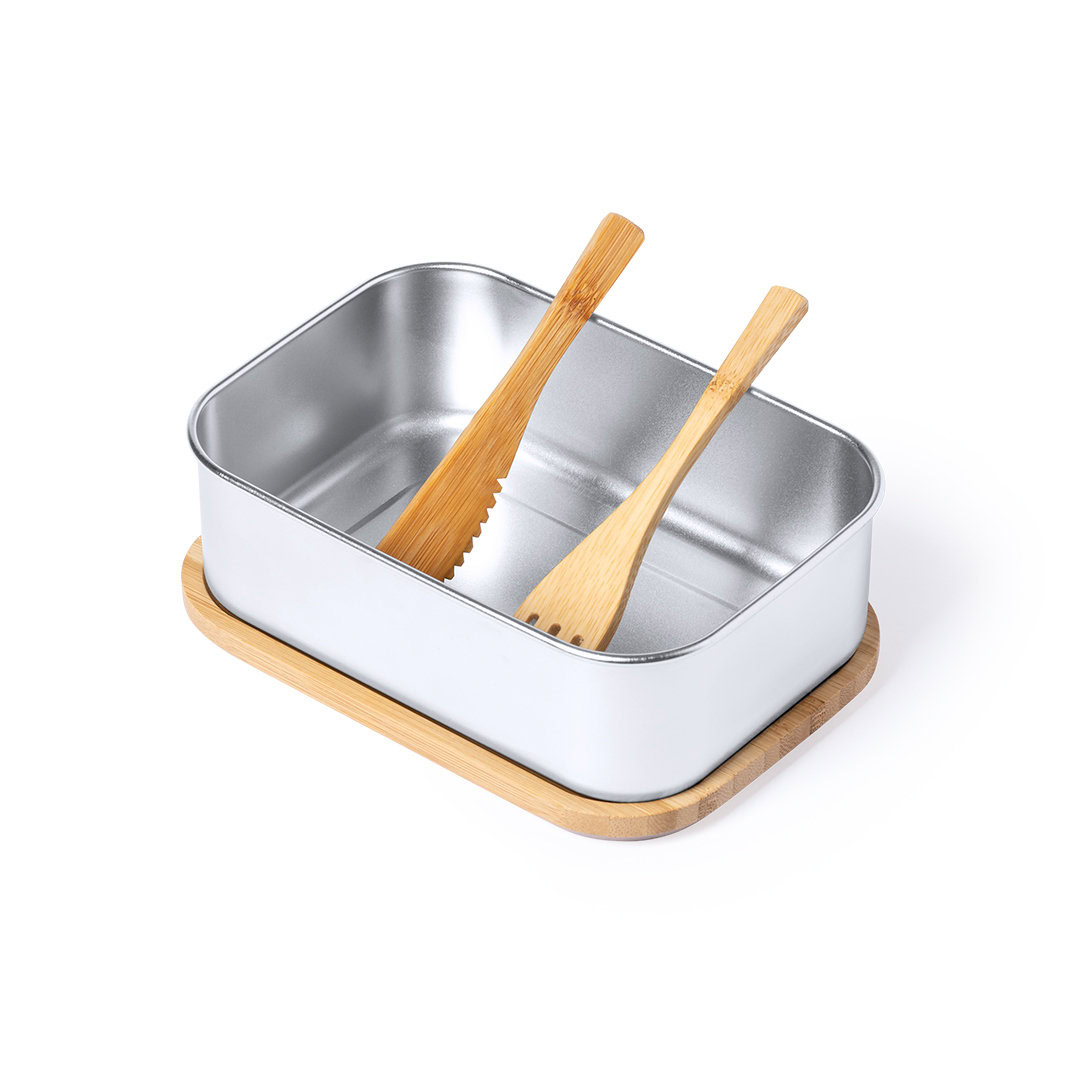 Bamboe lunchbox met bestek 600 ml - Afbeelding 5