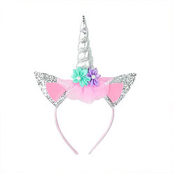 Unicorn haarband zilver