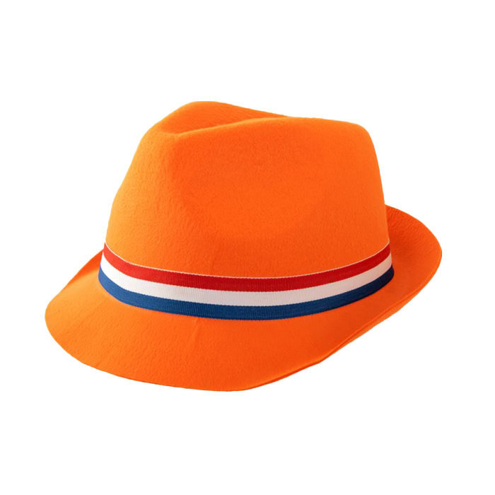 Hoedje Nederlandse vlag vilt oranje