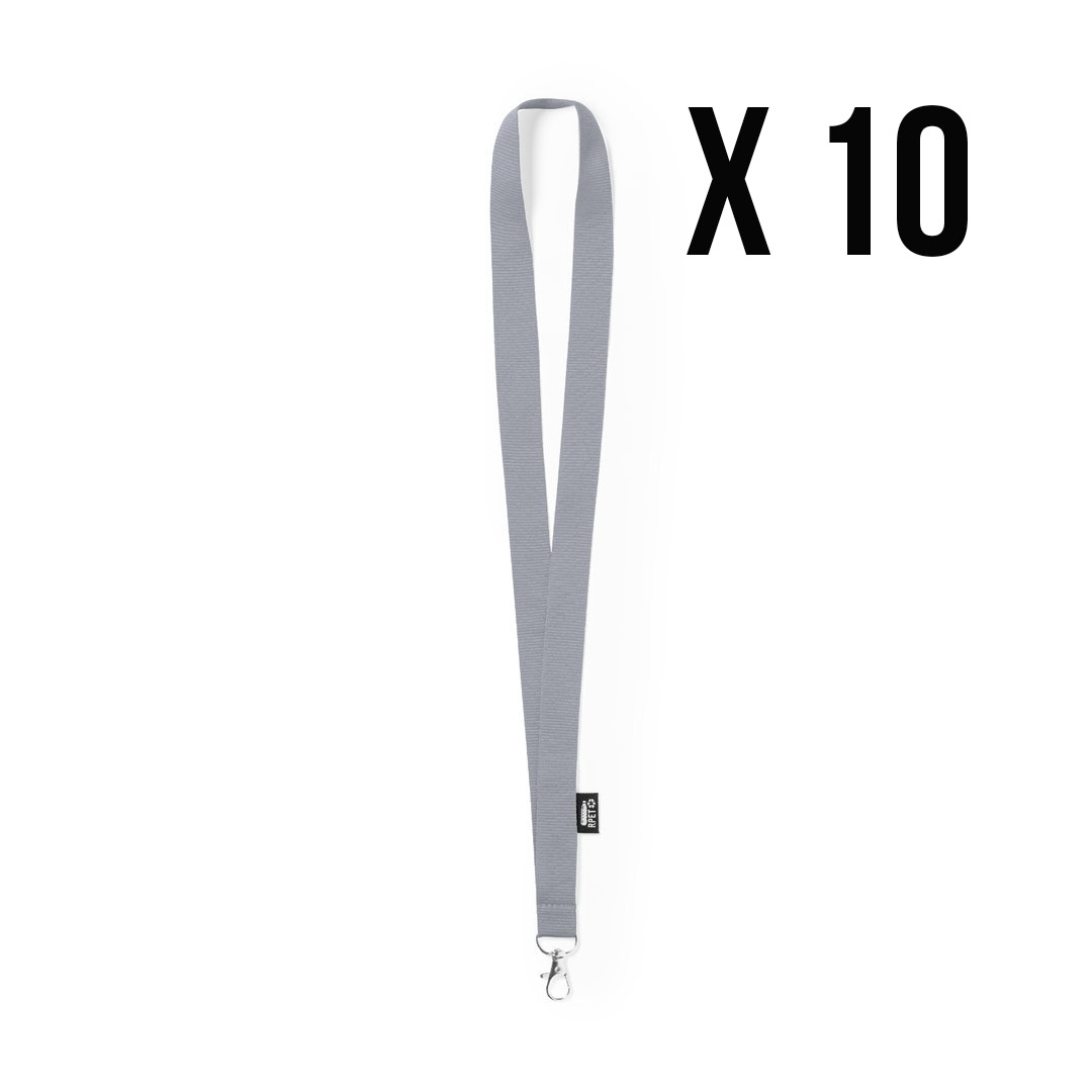 RPET keycord grijs, 10 stuks
