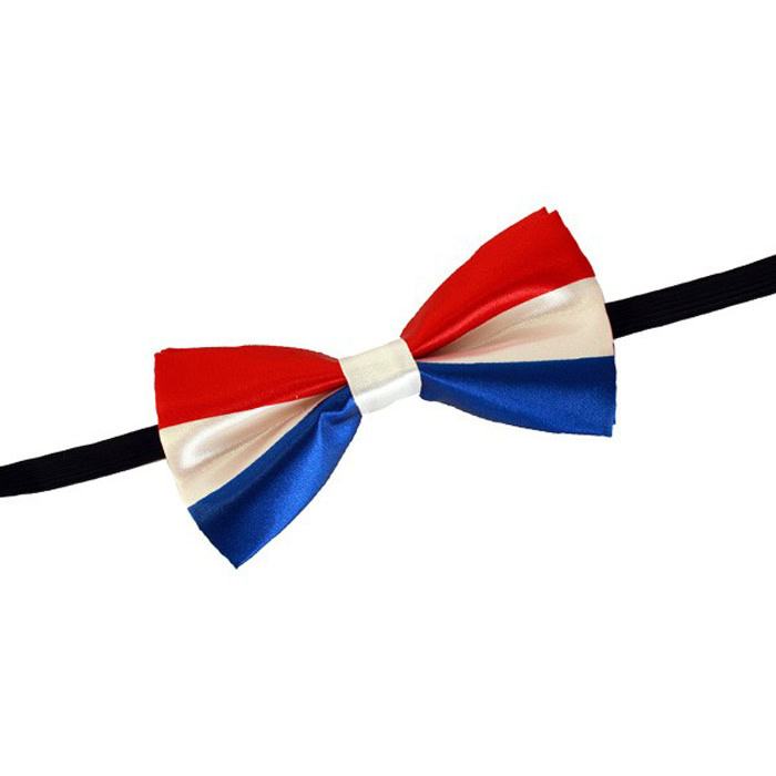 Vlinderstrik rood/wit/blauw - Afbeelding 2