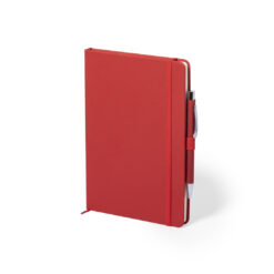 Alternative view of Notitieboek A5 kunstleer met pen rood