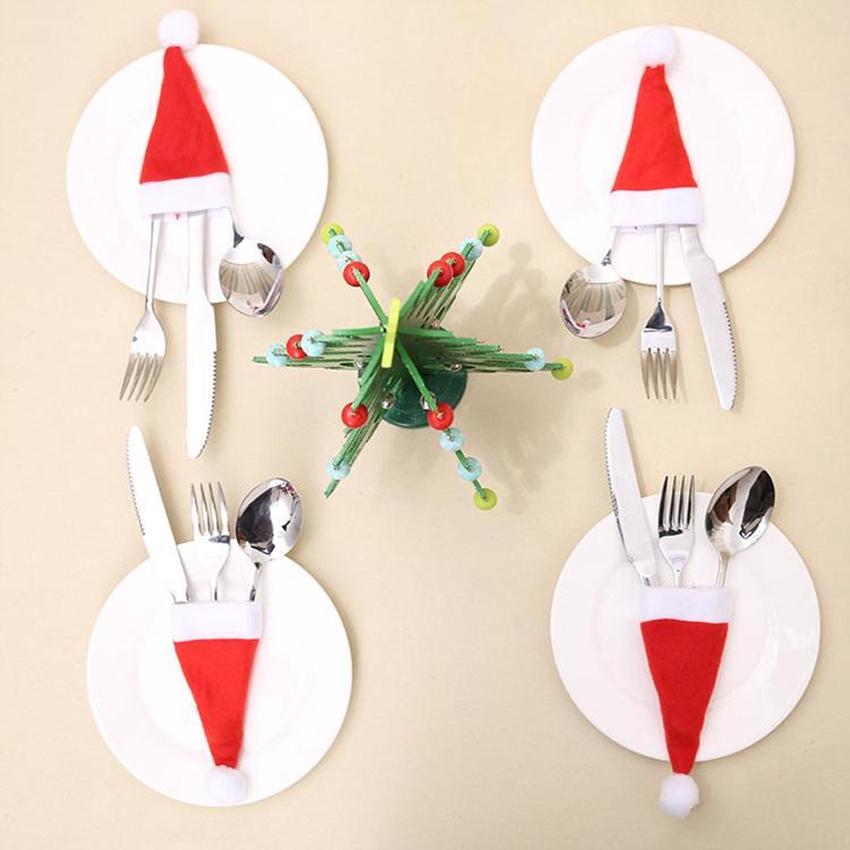 Kerstmuts bestekzakje - Afbeelding 5
