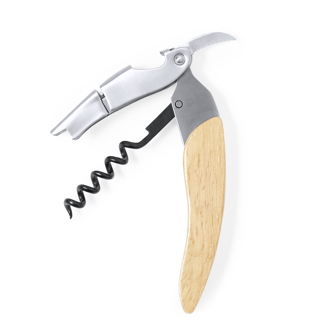 Kurkentrekker met capsulesnijder hout - Afbeelding 5