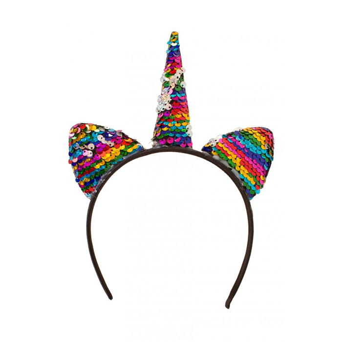 Unicorn haarband pailletten multicolor