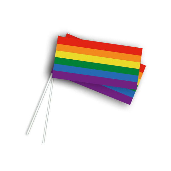 Zwaaivlaggetje regenboog 50 stuks