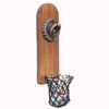 Bieropener muur met opvangnetje hout bruin