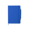 Notitieboek A5 kunstleer met pen blauw