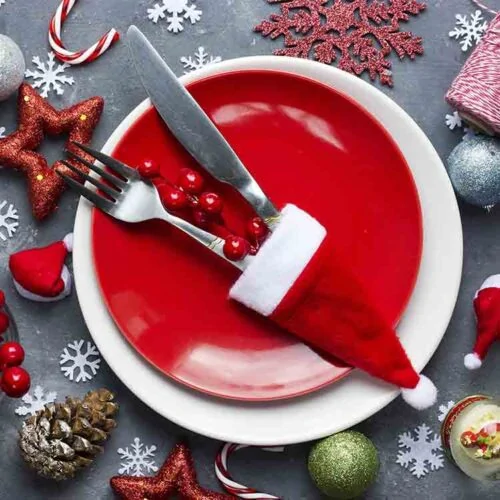 Kerstmuts bestekzakje - Afbeelding 2