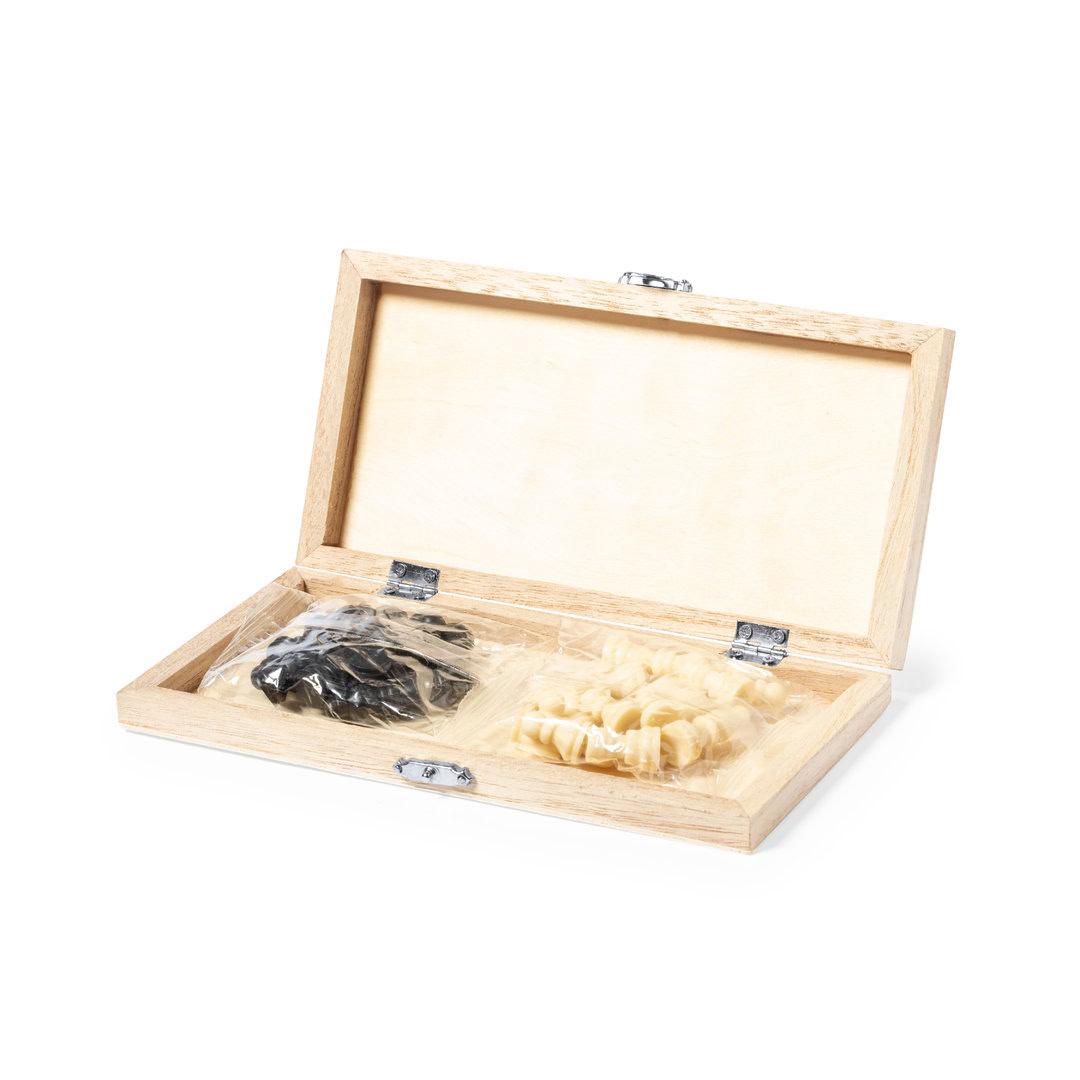 Schaakset reisspel met opbergdoosje hout - Afbeelding 3