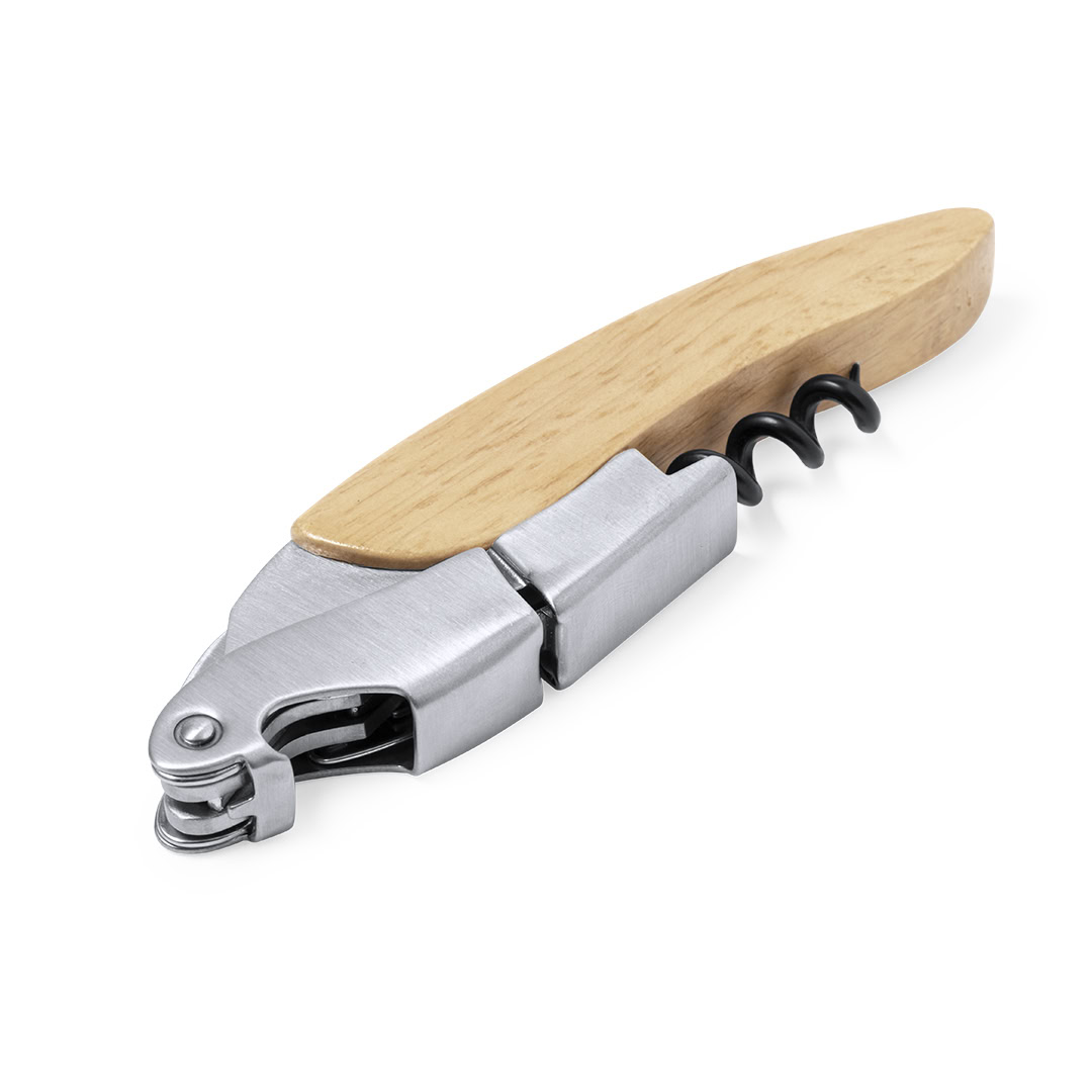Kurkentrekker met capsulesnijder hout - Afbeelding 2