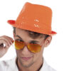Fedora feest hoedje pailletten oranje