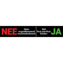 Nee ja sticker brievenbus 14 x 2,5 cm