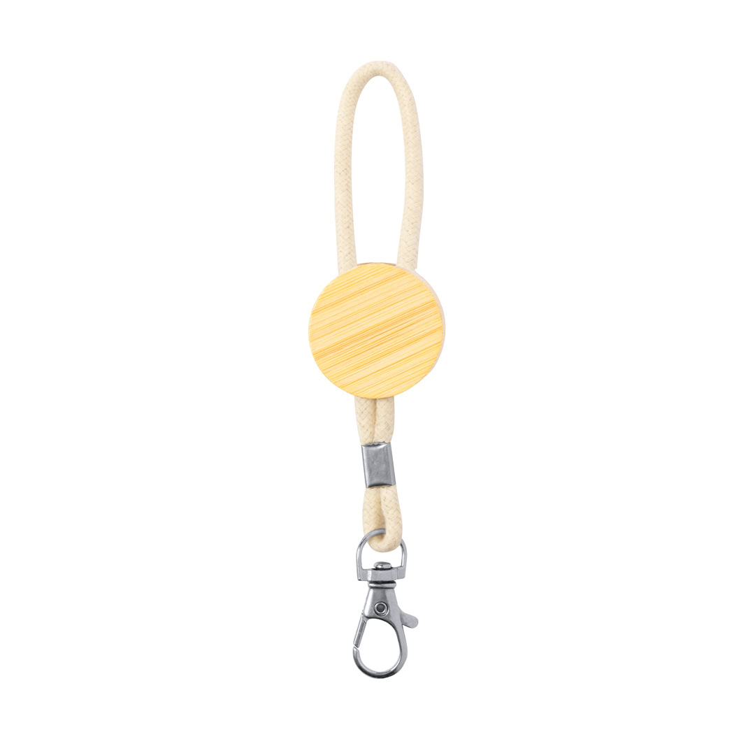 Bamboe sleutelhanger met koord - Afbeelding 2