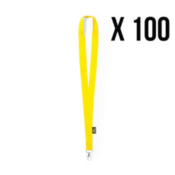 RPET keycord geel, 100 stuks