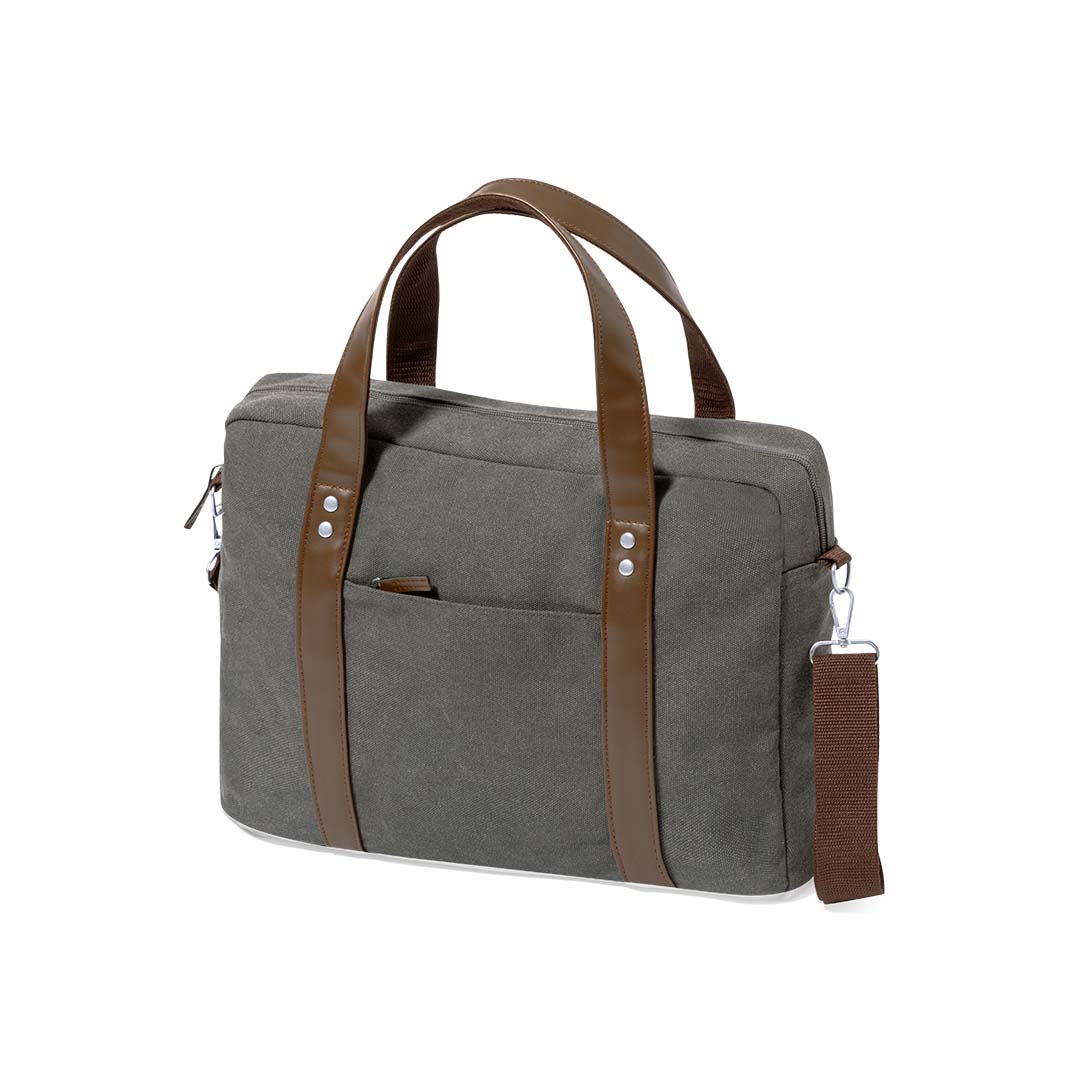 Aktetas canvas grijs