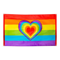 Regenboog vlag met hartje - 90 x 150 cm
