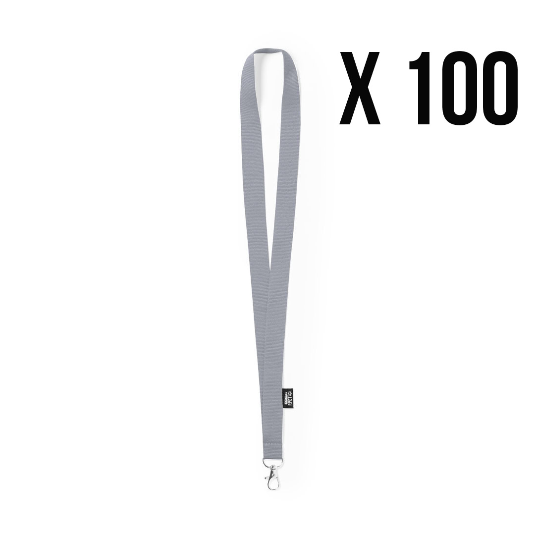 RPET keycord grijs - 100 stuks