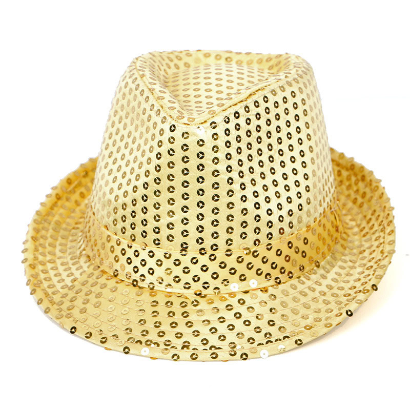 Fedora feesthoedje + glitter strik goud - Afbeelding 2