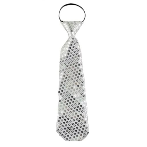 Fedora feesthoedje + glitter stropdas zilver - Afbeelding 3
