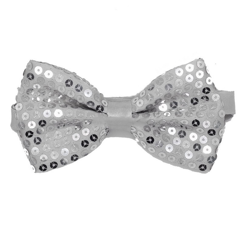 Fedora feesthoedje + glitter strik zilver - Afbeelding 3