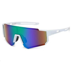 Witte sport zonnebril - Paars/groen glas