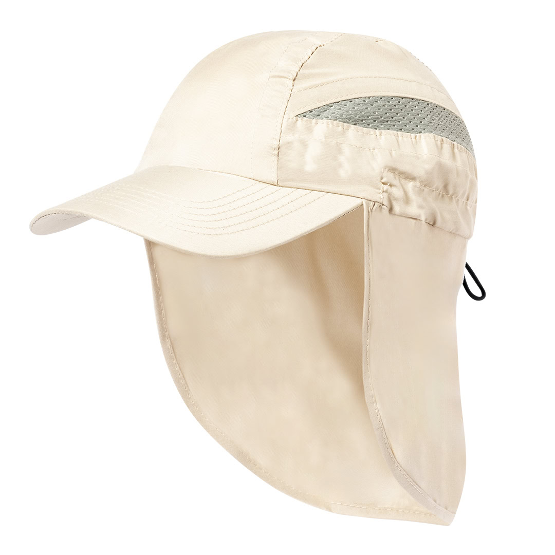 Pet met nekbescherming microvezel naturel