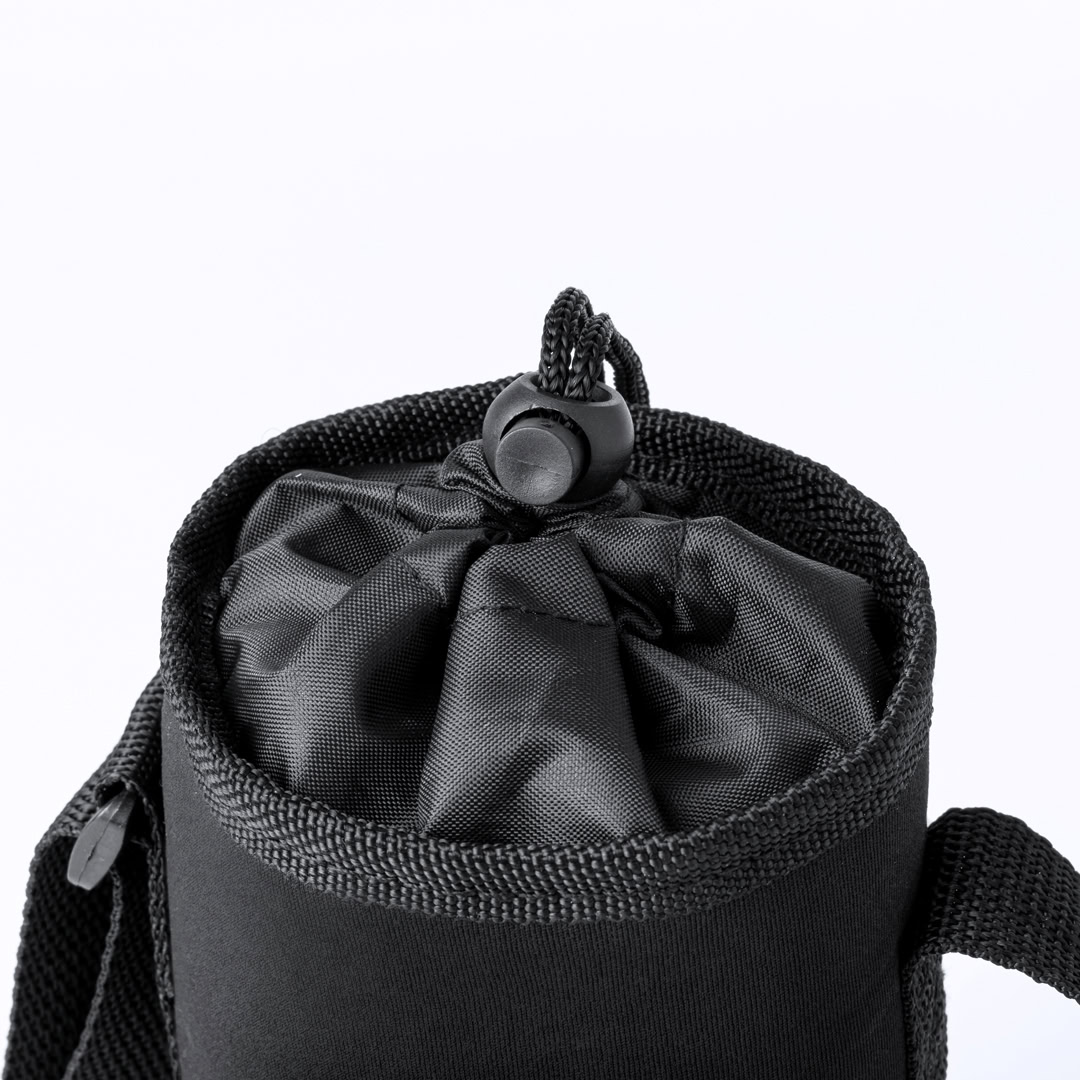 Flessenhouder 1,5 liter soft shell met schouderriem zwart - Afbeelding 4