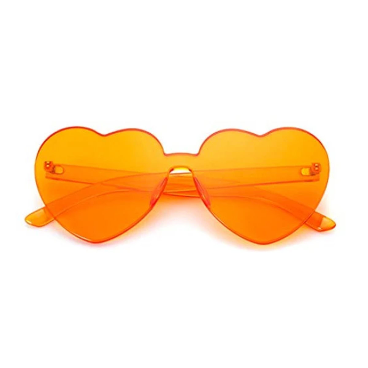 Hartjes zonnebril + Universele Partydop oranje - Afbeelding 2