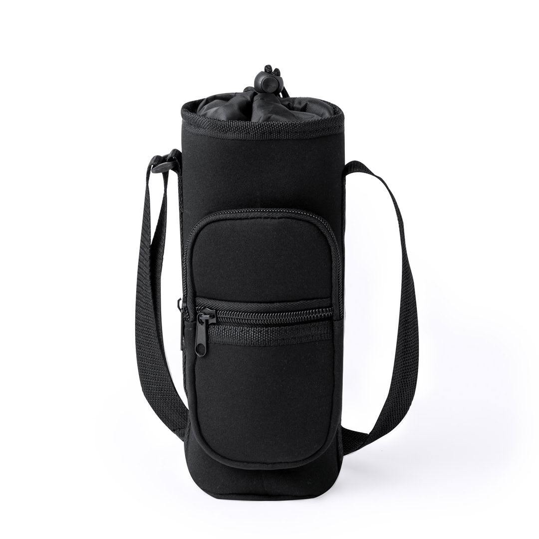 Flessenhouder 1,5 liter soft shell met schouderriem zwart - Afbeelding 2