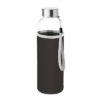 Glazen drinkfles met draaglus en beschermhoes 500 ml zwart