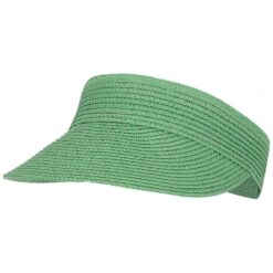 Zonneklep gevlochten papierstro groen