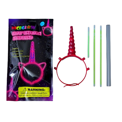 Glow sticks eenhoorn haarband multicolor - Afbeelding 2