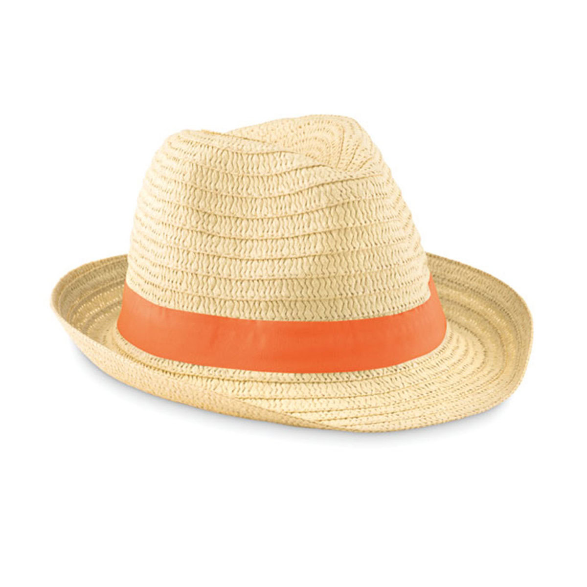 Strohoed met oranje bandje
