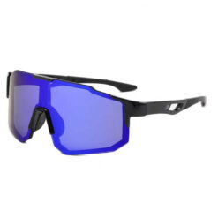 Gepolariseerde zwarte sport zonnebril - Blauw glas