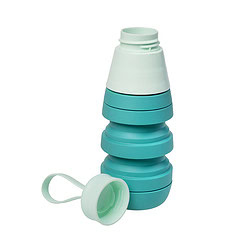 Duradis - Opvouwbare siliconen waterfles 500 ml - Turquoise