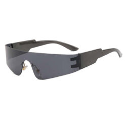 Zwarte sport zonnebril met randloos montuur - Zwart glas