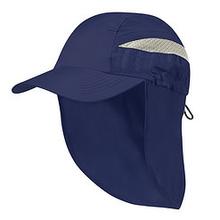 Pet met nekbescherming microvezel blauw