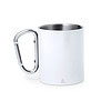 Mok met karabijnhaak 300 ml RVS wit