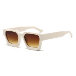 Zonnebril vierkant dik montuur - Beige met bruine lenzen