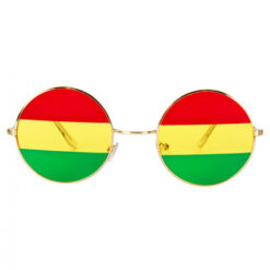 Alternative view of Hippie ronde zonnebril met rood/geel/groene spiegellenzen