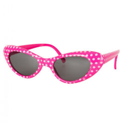 Cat eye zonnebril roze met witte stippen