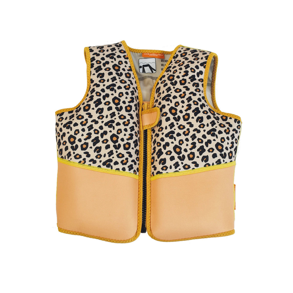 Zwemvest met panterprint beige 18-30 kg