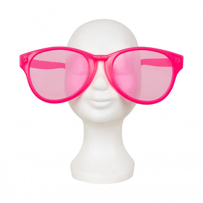 Roze XXL feestbril met transparante glazen - Afbeelding 3