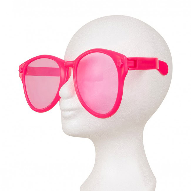 Roze XXL feestbril met transparante glazen - Afbeelding 4