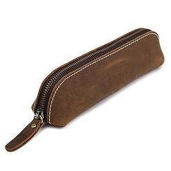Yucka - Luxe leren pennen etui - Bruin