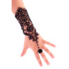 Armband kant zwarte bloem met ring