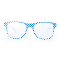 Oktoberfest bril met heldere glazen blauw/wit